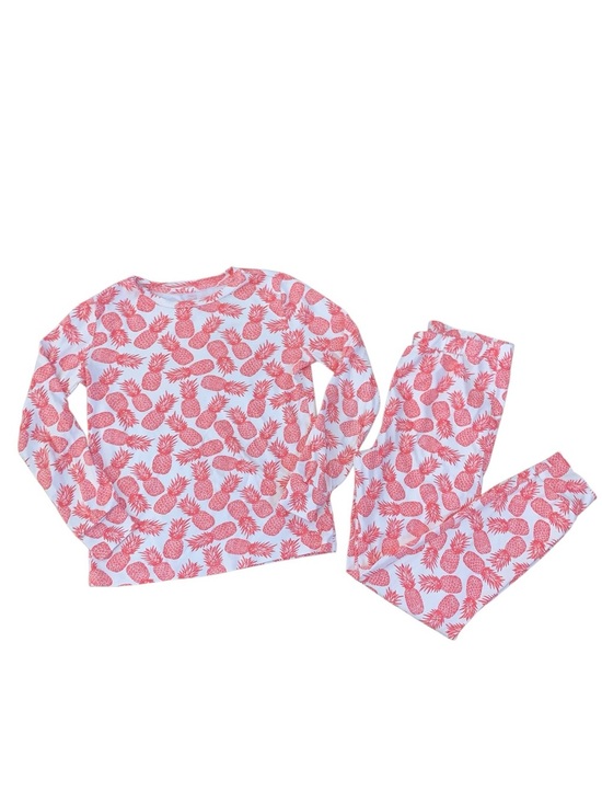 Vineyard Vines Other - Vineyard Vines Pineapple Pajama Set Kids Size 10 Pima Cotton Pink White